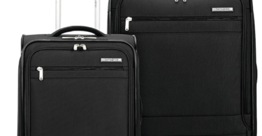a couple of black luggage